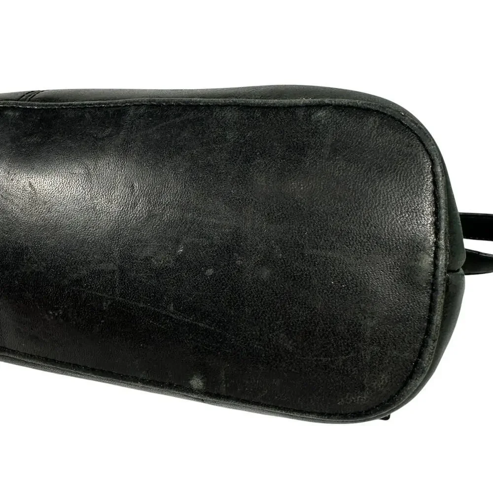 Naturalizer Genuine Leather‎ Shoulder Bag Purse Black Y2K Moto Biker Rectangle